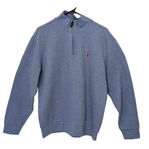 Men's US Polo Assn 1/4 Zip Pullover Blue Large Long Sleeve Sweater